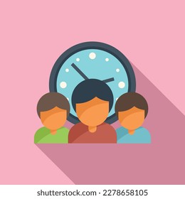 People time management icon flat vector. Business project. Work control