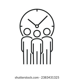 Tiempo de la gente. Icono de asistencia del trabajador. Vector de ilustración