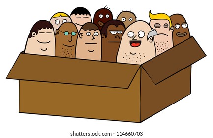 People together in a box.
