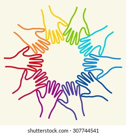 People together. Concept of solidarity. Support group meeting. People together. 