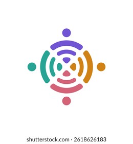 People together human unity logo icon design vector