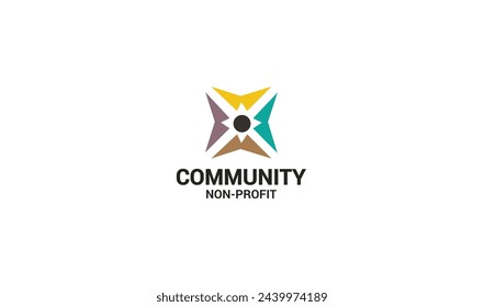 People together teamwork logo symbol of solution and cooperation in community organization