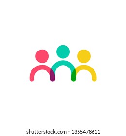 People together teamwork in unity icon logo design vector