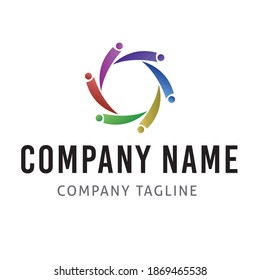 People together vector icon logo design. This is 300 dpi high resolution vector logo design.