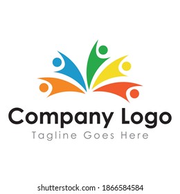 Menschen verbinden Vektorlogo-Design. Dieses Design ist 300 dpi hochauflösendes Vektorlogo-Design.