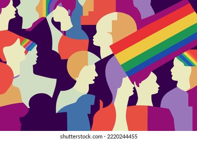 People tolerating lgbt community, illustration, lgbtq+ pride