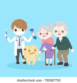 people with tooth decay problem on the blue background