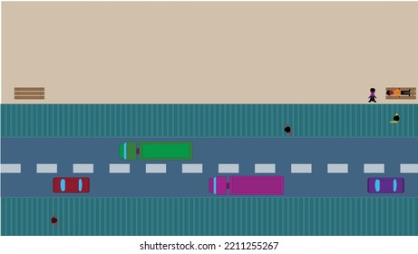 people top view street vector for animation background 
