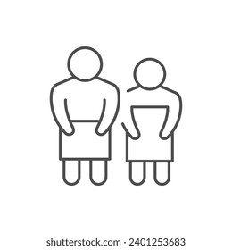 People in towels line icon
