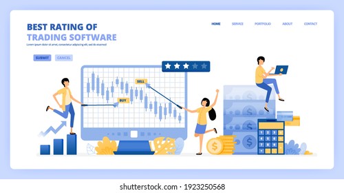 Las personas intercambian software para la gráfica de velas por ganancias e inversiones a largo plazo. calificación y revisión de la alfabetización financiera. Se puede usar para la plantilla de la página de inicio ui ux web aplicación móvil afiche anuncio de volante de la página web