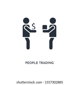 people trading icon. simple element illustration. isolated trendy filled people trading icon on white background. can be used for web, mobile, ui.