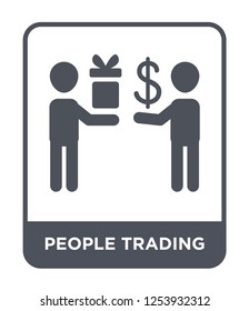people trading icon vector on white background, people trading trendy filled icons from Humans collection