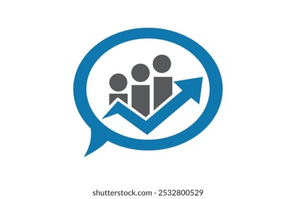 People trading logo design with white background massege human financial logo design vector