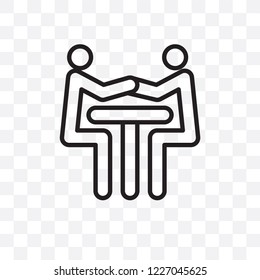 People Trading vector linear icon isolated on transparent background, People Trading transparency concept can be used for web and mobile