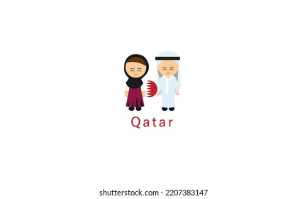 People in Traditional Dress Country Qatar 