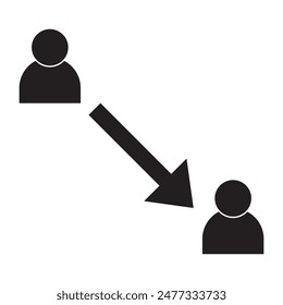 people transfer icon. people transfer of arrows icon. people vector illustration.