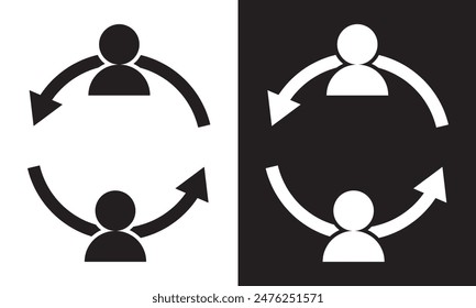 People transfer icon. isolated on white and black background. EPS 10