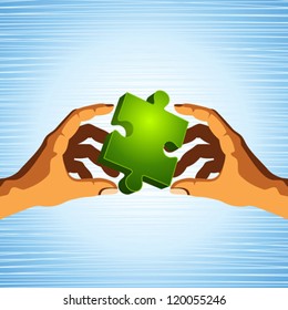 People transfer a puzzle - Teamwork concept Business concept isolated on white