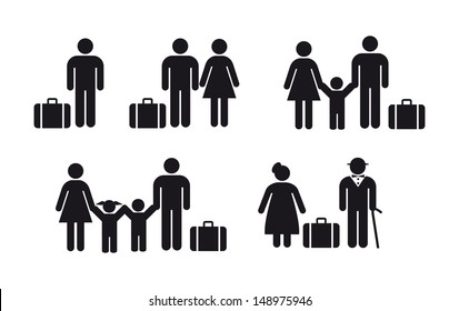 people travel icon - vector set