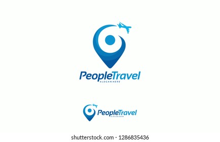 People Travel logo designs concept vector, People Pin Logo template vector