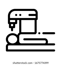 People Treatment Machinery Icon Vector. Outline People Treatment Machinery Sign. Isolated Contour Symbol Illustration