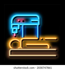 People Treatment Machinery neon light sign vector. Glowing bright icon People Treatment Machinery Sign. transparent symbol illustration