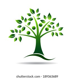 People tree. Concept for Family tree, natural life, eco friendly. Vector icon