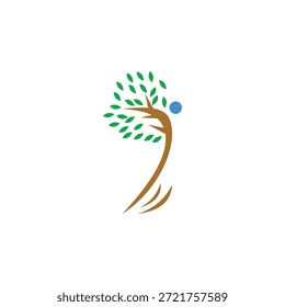 Ilustración del icono del árbol de Personas que representa la comunidad, la familia, el crecimiento, la unidad y la conexión. Adecuado para los conceptos de negocios, educación, social, ecología, trabajo en equipo y redes humanas.
