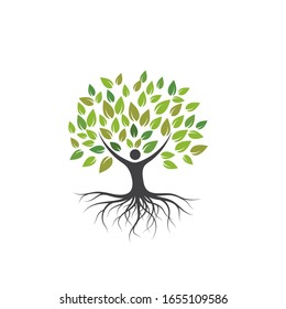 people Tree icon logo template vector design