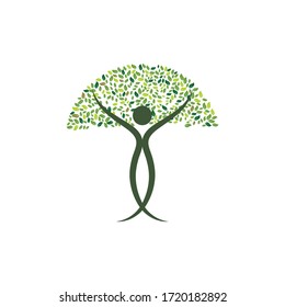 people Tree icon logo template vector design