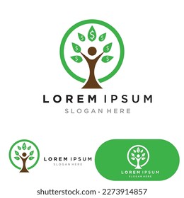 People tree  leaf go green logo vector