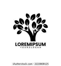 people  and tree logo design template