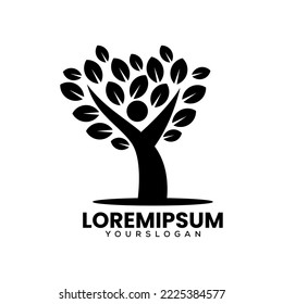 plantilla de diseño de logotipo de árbol de personas