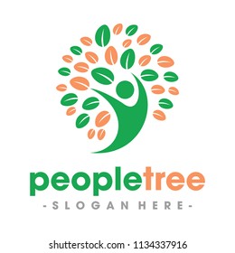 People Tree Logo Design Vector