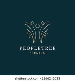 People Tree Logo symbol, Human Tree Creative Concept Logo Design. vector illustration