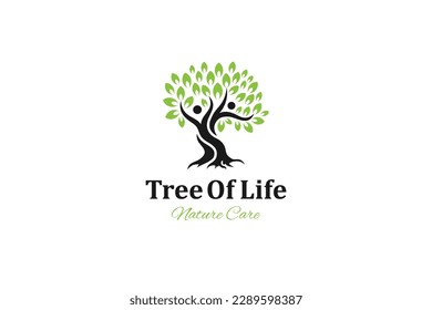 People Tree Logo symbol, Human Tree of life Creative Concept Logo Design