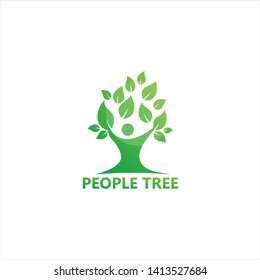 People Tree Logo Template Design Vector, Emblem, Design Concept, Creative Symbol, Icon