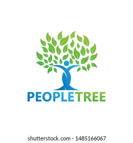 People Tree Logo Template Design Vector, Emblem, Design Concept, Creative Symbol, Icon