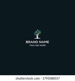 Diseño de la plantilla del logotipo de People Tree en la ilustración del vector 