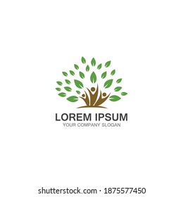 People Tree Logo Template Design Vector