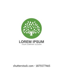 People Tree Logo Template Design Vector