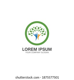 People Tree Logo Template Design Vector