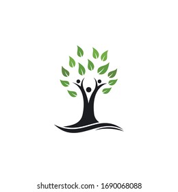 people tree logo template vector illustration