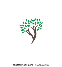 ilustración vectorial del logotipo de árbol de personas