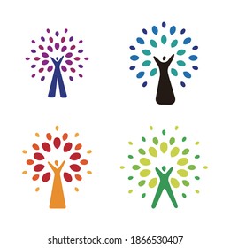 People Tree Logo Template. You can use it in health, medical, biological, environmental engineering and other fields.