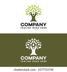 People tree logo vector illustration 