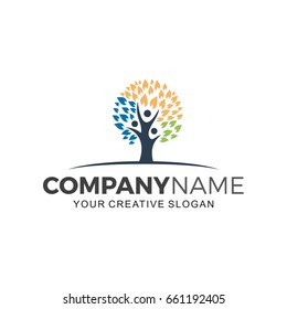 People Tree Logo Vector Illustration