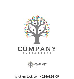 People Tree logo vector template, Creative Tree logo design concepts