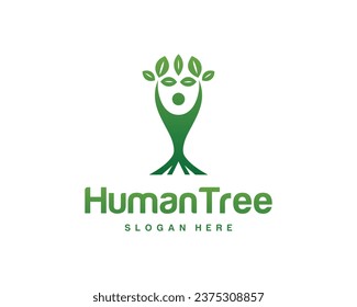 People Tree Vector Logo Design Concept Template.
