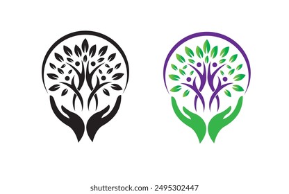 People Tree Vector Logo Template template Icon Illustration Brand IdentityIsolated and flat illustration graphic